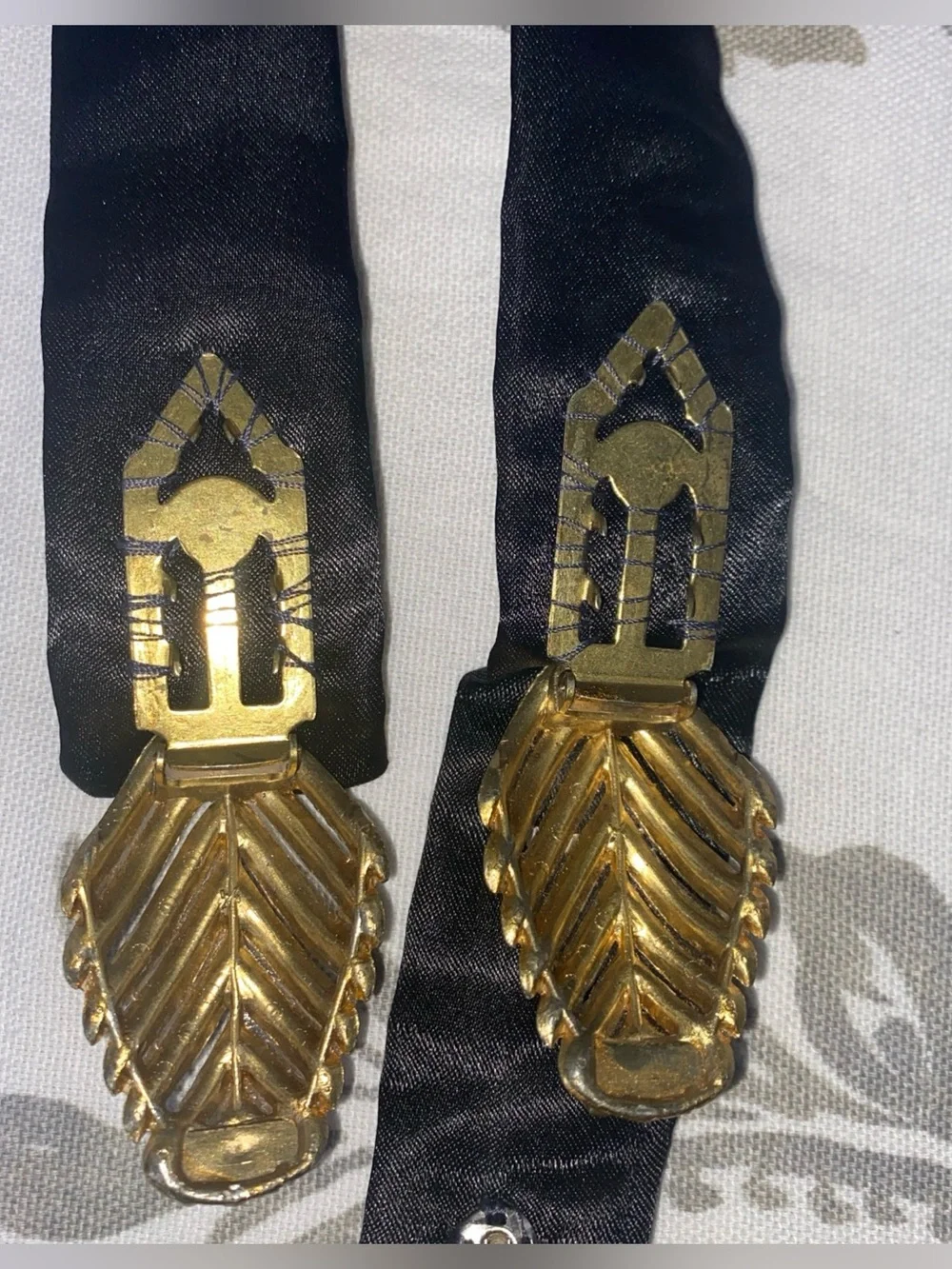 Vintage Belt ART DECO Rhinestone FUR Clip SHOE CLIP Brooch 2 × 1.5